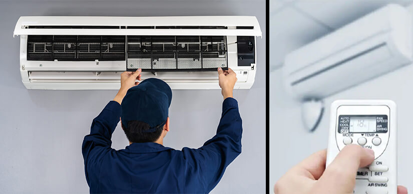 professional installing air conditioner